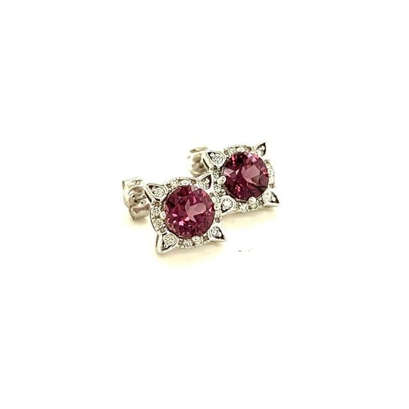 Natural Spinel Diamond Earrings 14k Y Gold 2.04 TCW Certified 211195 - Picture 3 of 9